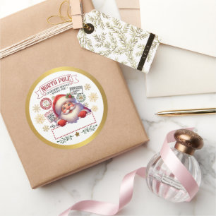 Nordpol-Sonderlieferung Weihnachtsmann-Geschenk fü Runder Aufkleber