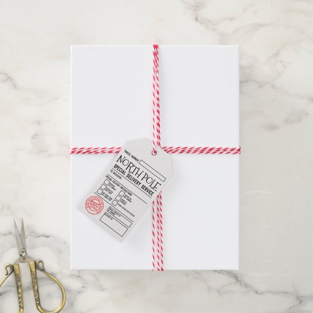 Nordpol Spezialzustellung Weihnachtsmarken Geschenkanhänger (Mit Garn)
