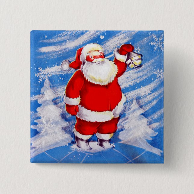 Nordpol-Weihnachtsmann Button (Vorderseite)