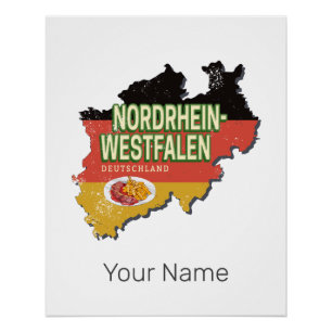 Nordrhein-Westfalen Deutschland Retro NRW Souvenir Poster