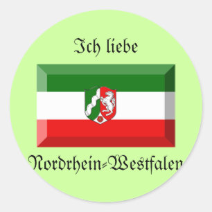 Nordrhein-Westfalen Flag Gem Runder Aufkleber