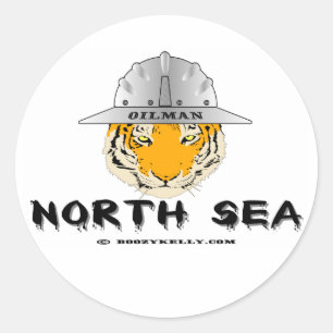 Nordsee-Tiger, Ölfeld-Aufkleber Runder Aufkleber