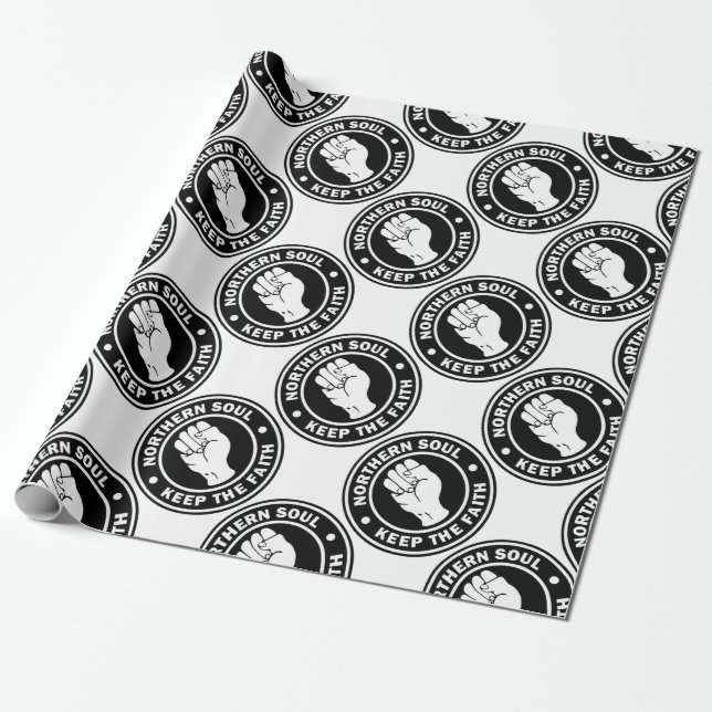 NordSoul Logoschwarzes Geschenkpapier (Ungerollt)