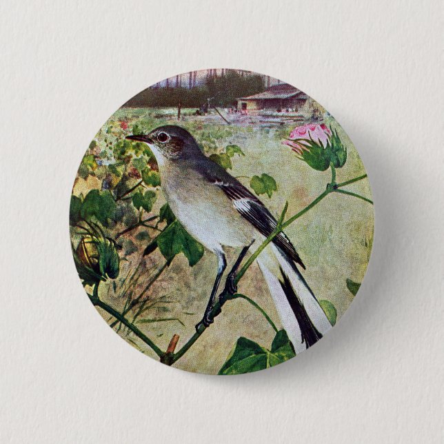 Nordspottdrossel Button (Vorderseite)