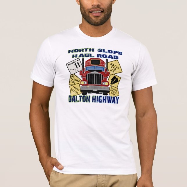 Nordsteigungs-Strecken-Straßen-Dalton-Landstraße T-Shirt (Vorderseite)