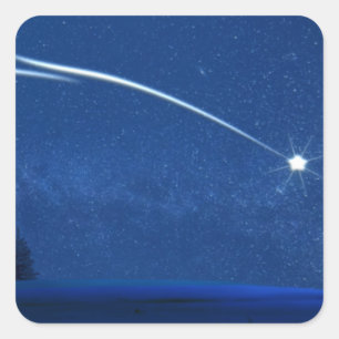 Nordstern über dem Wald Quadratischer Aufkleber