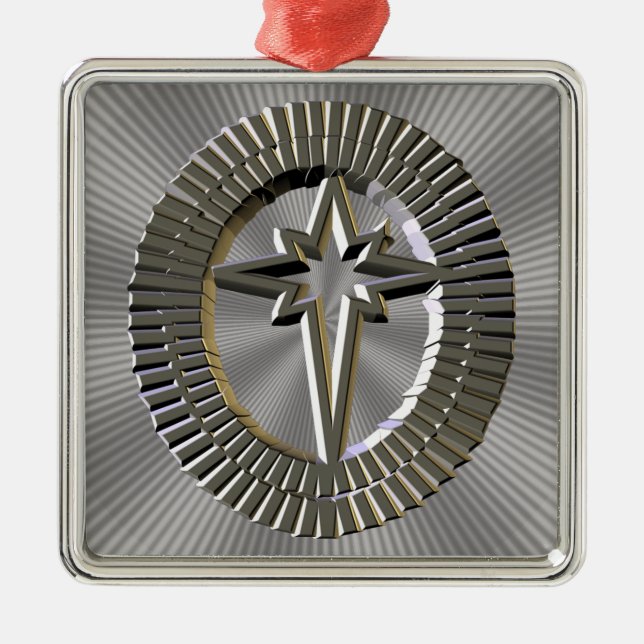 Nordstern-Weihnachtsverzierungen Silbernes Ornament (Vorne)