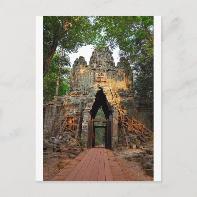 Nordtor von Angkor Thom, Kambodscha Postkarte (Vorderseite)