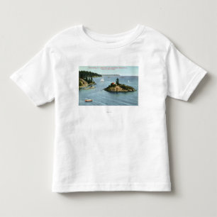 Nordufer-Marine-Antriebs-Ansicht des Punkt-Graus Kleinkind T-shirt