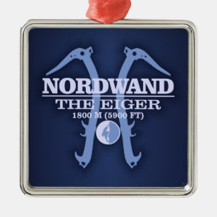 Nordwand "das Eiger " Silbernes Ornament