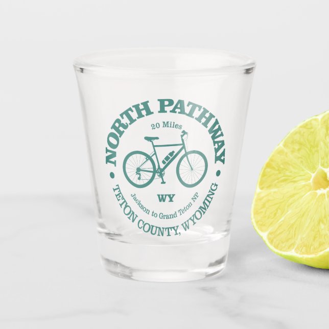 Nordweg (Fahrradweg) Schnapsglas (Vorderseite)