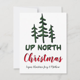Nordweihnachtlich, rustikale Evergreens Mitteilungskarte