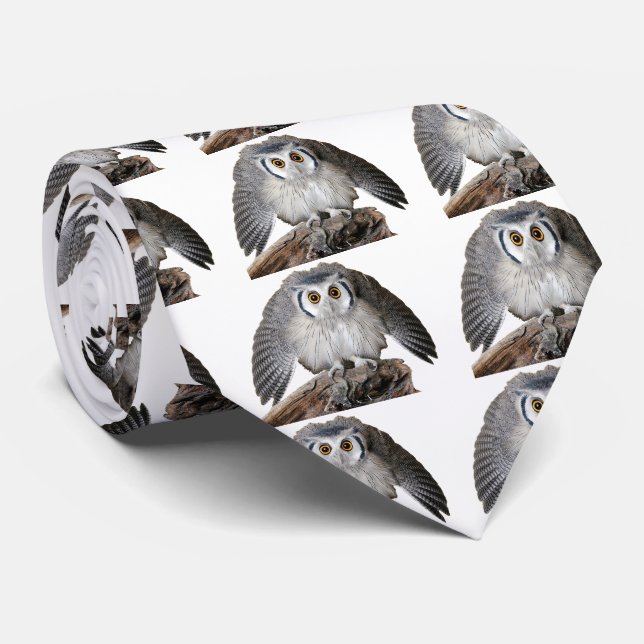 "Nordweißes Owl" Krawatte (Gerollt)