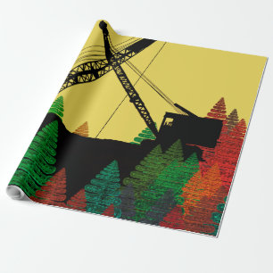 Nordwest-Raupenkran-Fantasie-Kunst Geschenkpapier