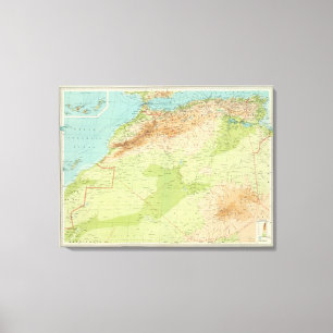 Nordwestafrika mit Schifffahrtslinien Leinwanddruck