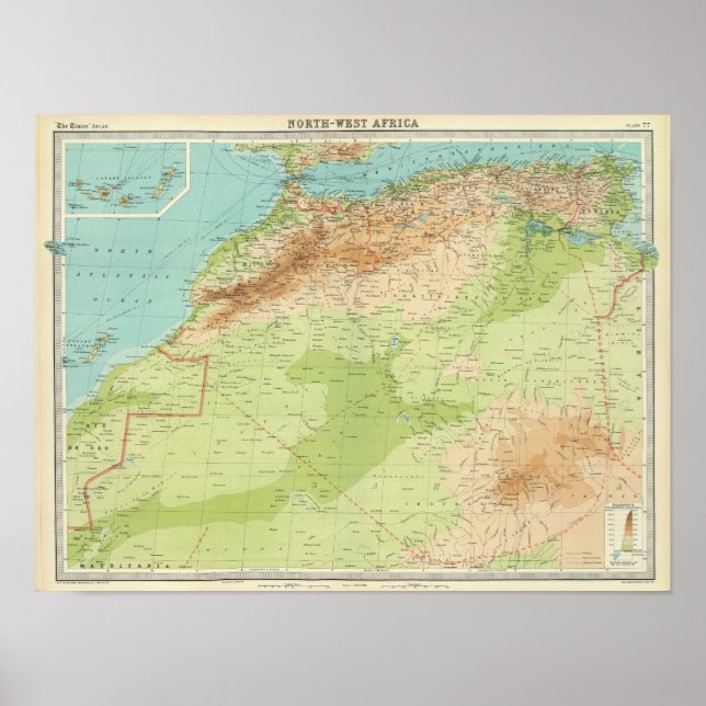 Nordwestafrika mit Schifffahrtsrouten Poster (Vorne)