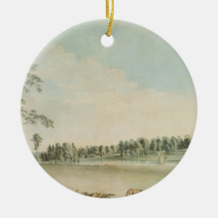 Nordwestansicht von Wakefield Häuschen in Keramikornament