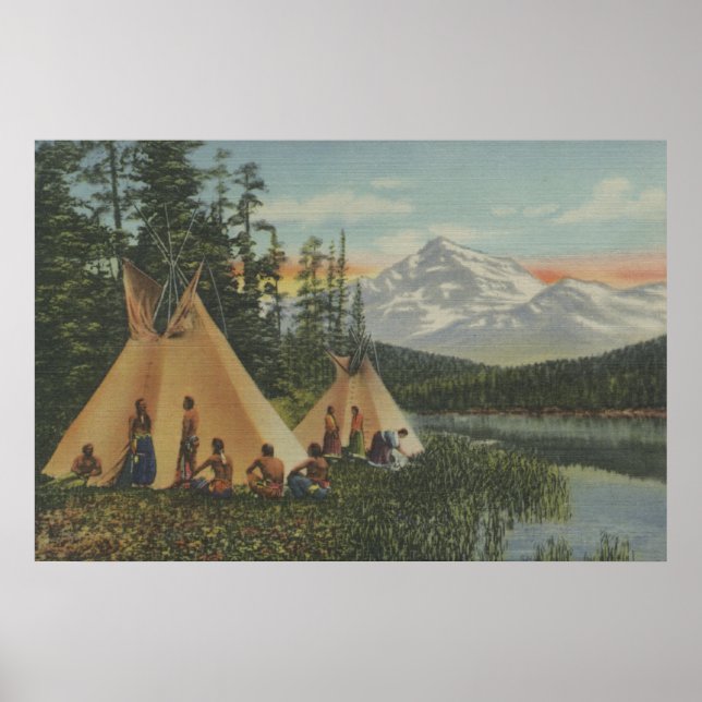 Nordwestliche Amerikanische Ureinwohner - zwei Tee Poster (Vorne)