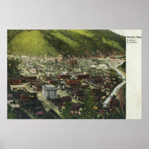 Nordwestliche Luftaufnahme von TownWallace, Poster