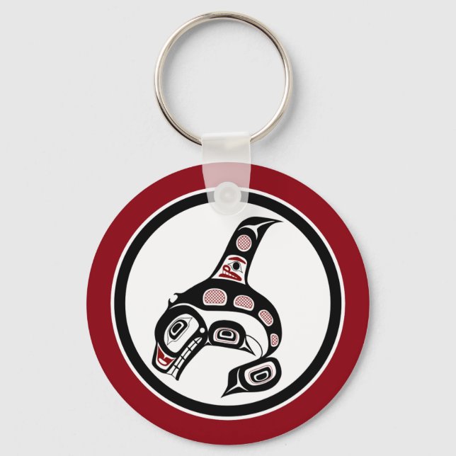Nordwestpazifikküste Haida Art Killer Wal Schlüsselanhänger (Vorderseite)