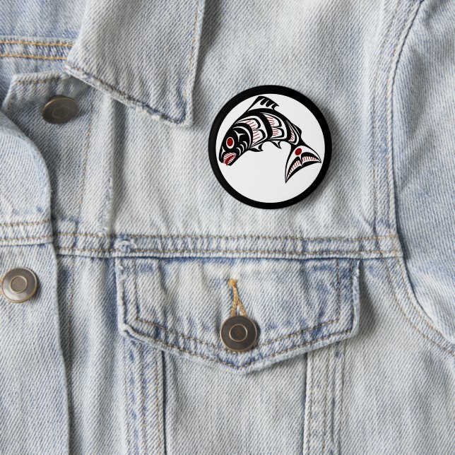 Nordwestpazifikküste Haida art Salmon Button (Beispiel)
