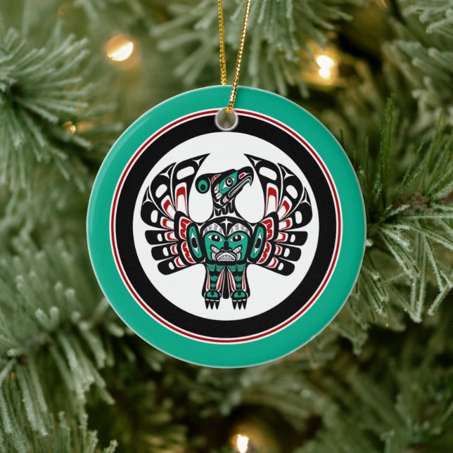 Nordwestpazifikküste Haida art Thunderbird Keramik Ornament (Baum)