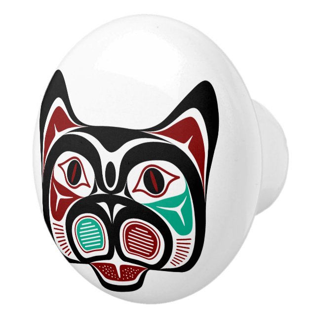 Nordwestpazifikküste Haida Kitty Keramikknauf (Rechts)