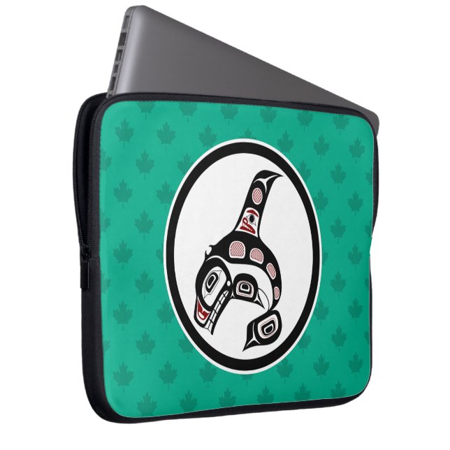 Nordwestpazifikküste Haida Orca Killer Whale Laptopschutzhülle (Vorne Rechts)