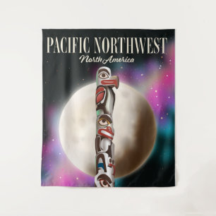 Nordwesttotem-Pazifik-Poster-T - Shirt Wandteppich