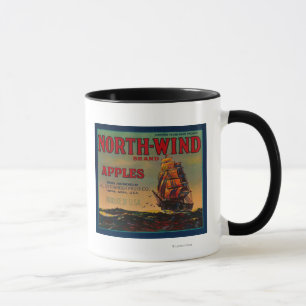 Nordwind-Apple-Kiste LabelYakima, WA Tasse