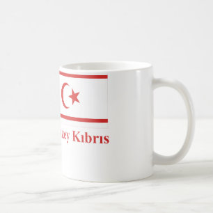 Nordzypern-Flagge mit Namen auf das Türkischen Kaffeetasse