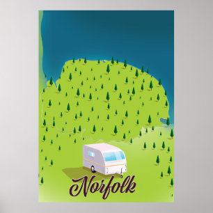 Norfolk Caravan Karte Poster