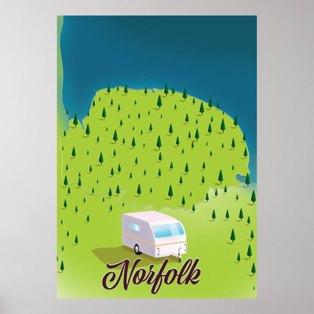 Norfolk Caravan Karte Poster (Vorne)