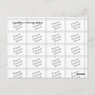 Norfolk City Skyline Postkarte