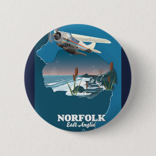 Norfolk East Anglia Karte Zweifarben-Kaffeetasse Button