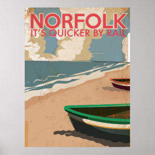 Norfolk, England Vintage Reiseposter Poster