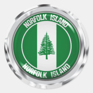 Norfolk Island Round Emblem Runder Aufkleber