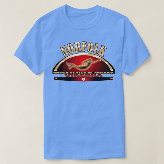 Norfolk Mermaid Stadt Virginia T-Shirt (Design vorne)