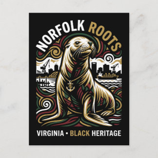 Norfolk Roots Sea Lion African American Maritime  Postkarte