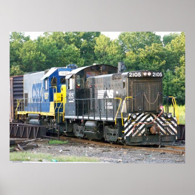 Norfolk Southern SW- 1001 2105 & CSX 1537 Poster (Vorne)
