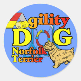 Norfolk_Terrier_Agility Runder Aufkleber