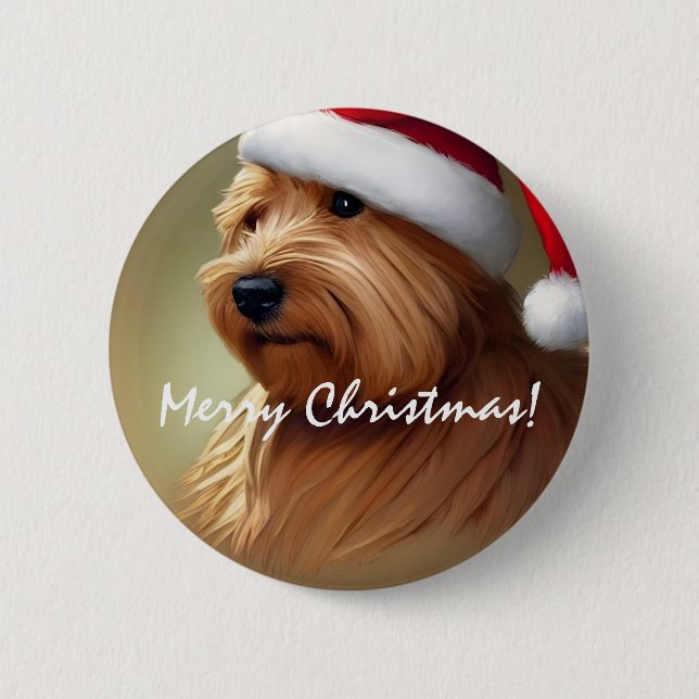 Norfolk Terrier Christmas Button (Vorderseite)
