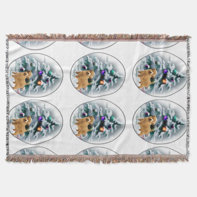 Norfolk Terrier Christmas Decke (Vorderseite)