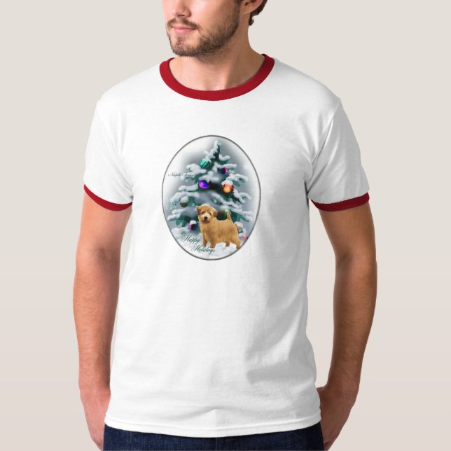 Norfolk Terrier Christmas Geschenke T-Shirt (Vorderseite)