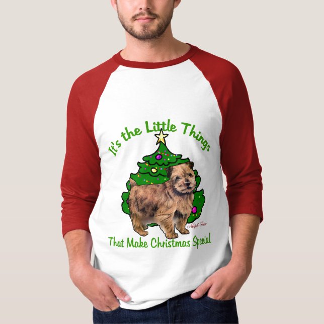 Norfolk Terrier Christmas Geschenke T-Shirt (Vorderseite)