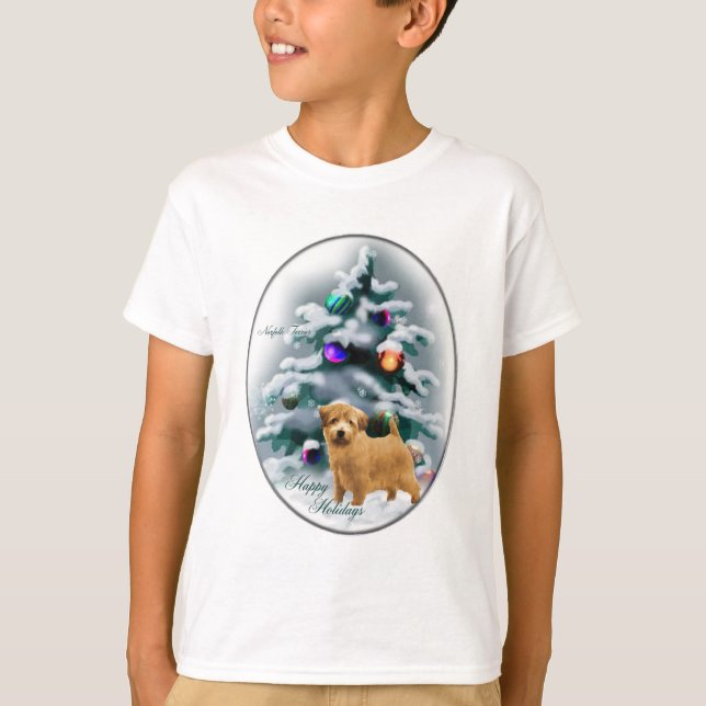 Norfolk Terrier Christmas Geschenke T-Shirt (Vorderseite)