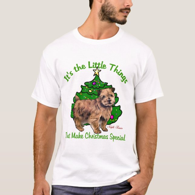 Norfolk Terrier Christmas Geschenke T-Shirt (Vorderseite)