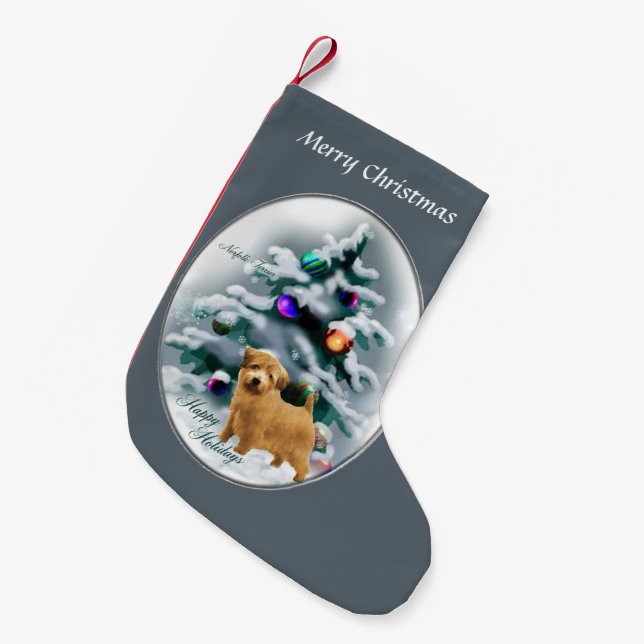Norfolk Terrier Christmas Kleiner Weihnachtsstrumpf (Vorderansicht (hängend))