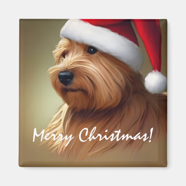 Norfolk Terrier Christmas Magnet (Vorne)