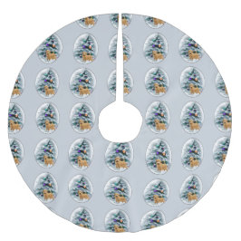 Norfolk Terrier Christmas Polyester Weihnachtsbaumdecke